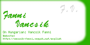 fanni vancsik business card